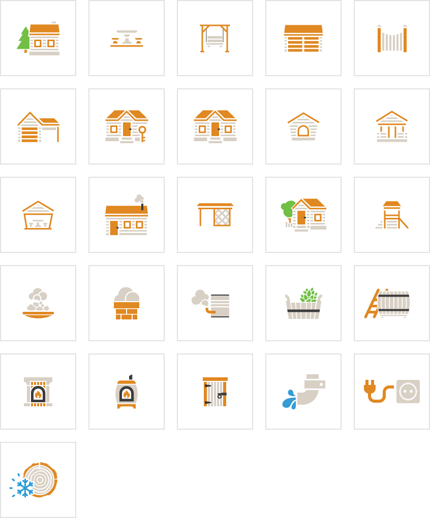 Набор тематических иконок в единой стилистике проекта.